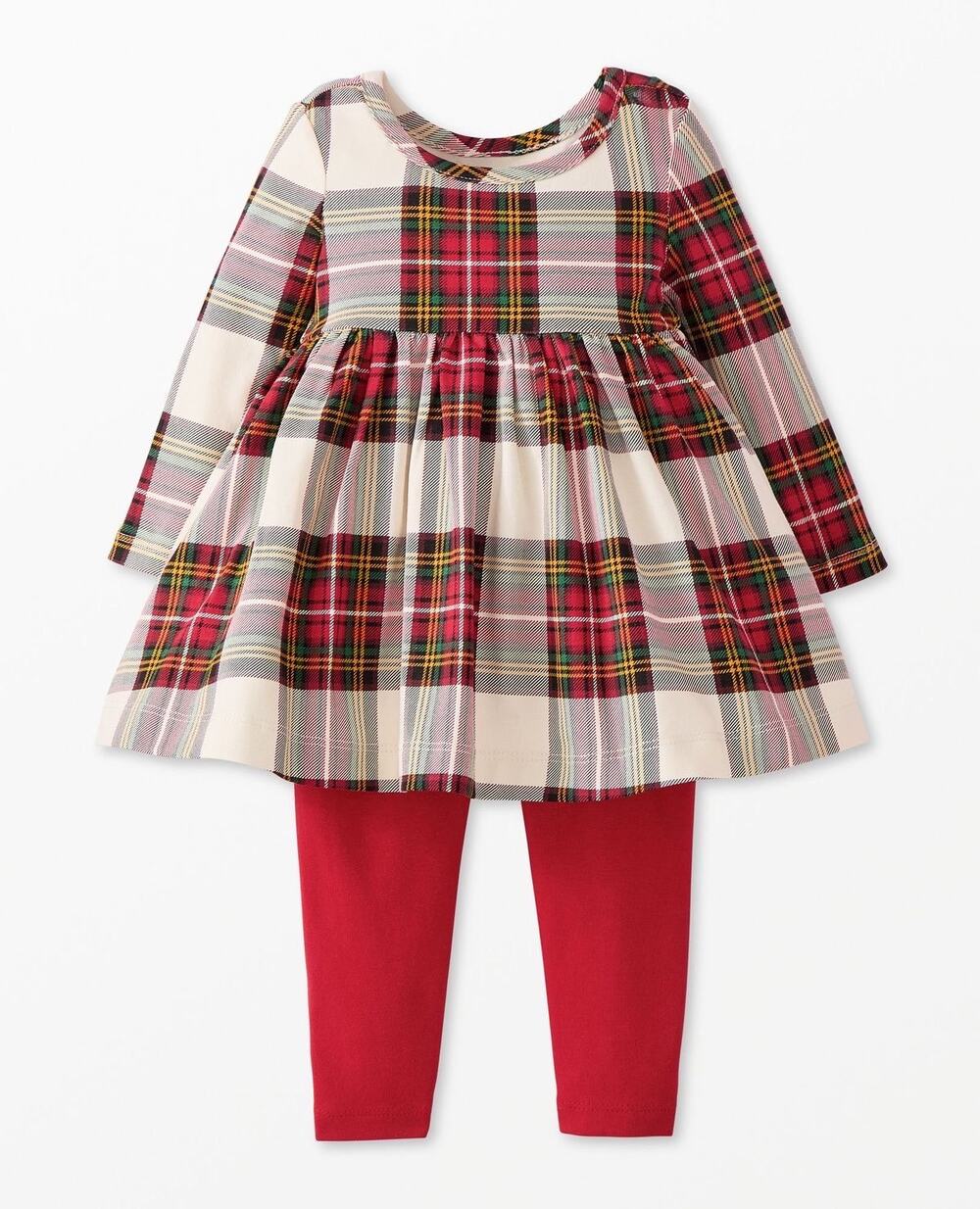 Hanna Andersson Baby Holiday Skater Dress & Leggings Set 9-12 Months
